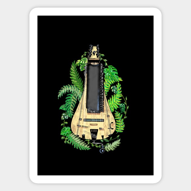 Hurdy-Gurdy with Ferns Sticker by inkle